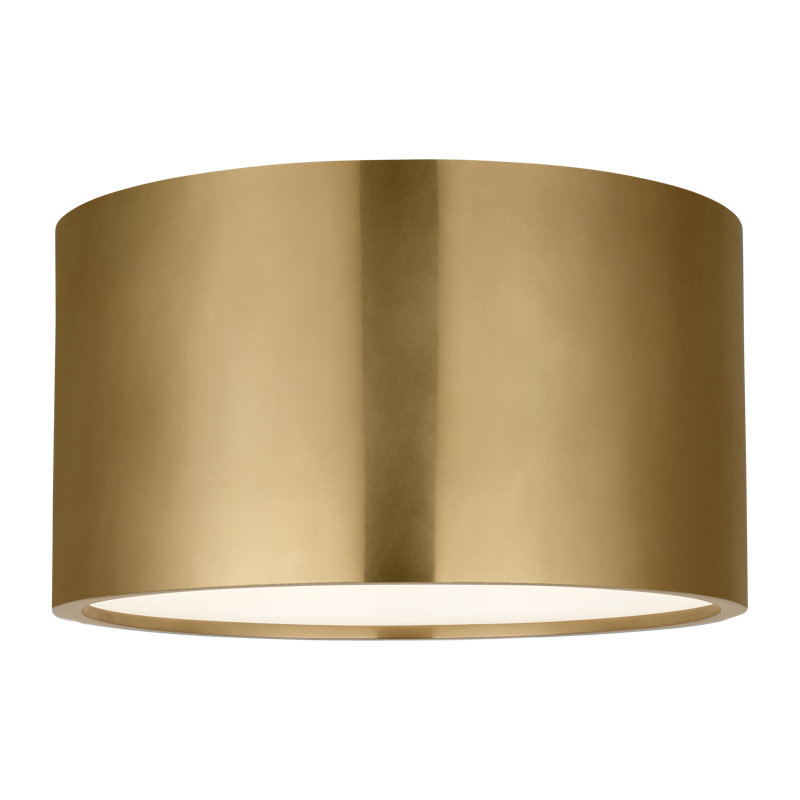 Dola 1 - Light LED Flush Mount, Hand-Rubbed Antique Brass, 6" H x 13" W x 13" D, Clear/Hand-Rubbed Antique Brass