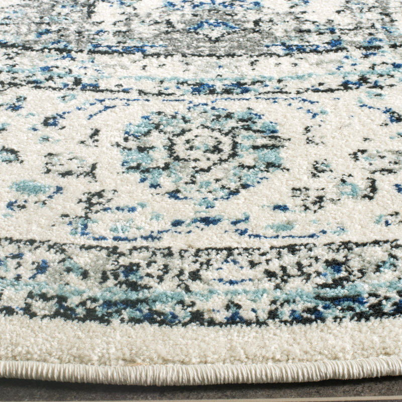 Tapis gris/ivoire, Rectangle 6'7" x 9'