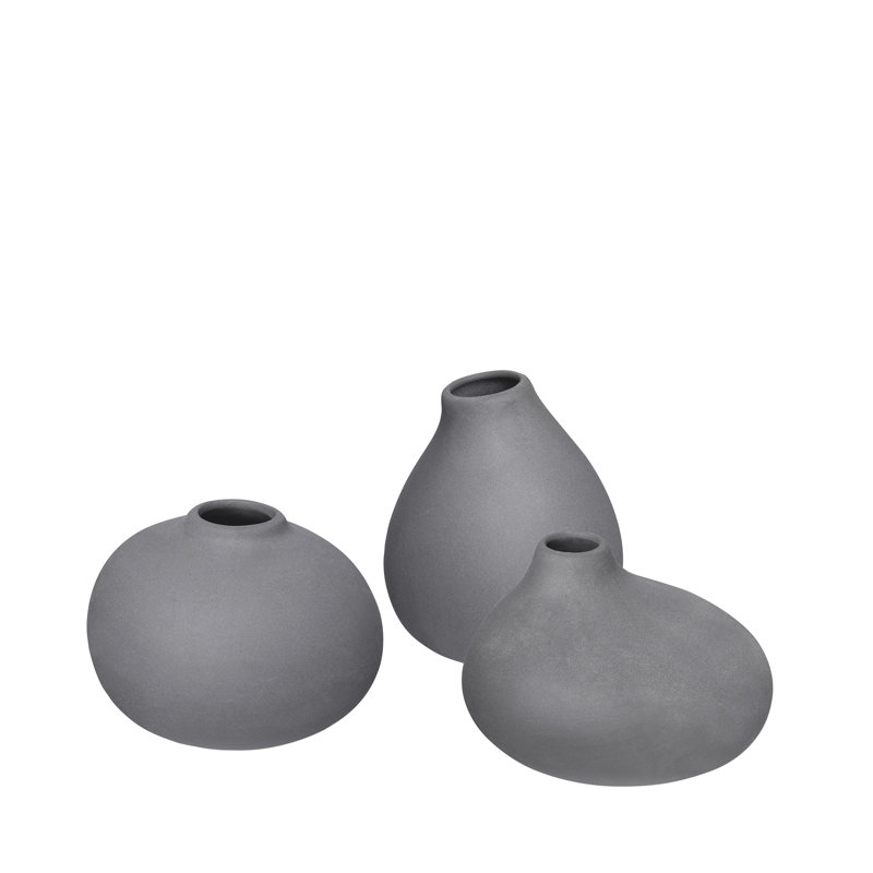 Ensemble de 3 vases de table en porcelaine Nona, Étain
