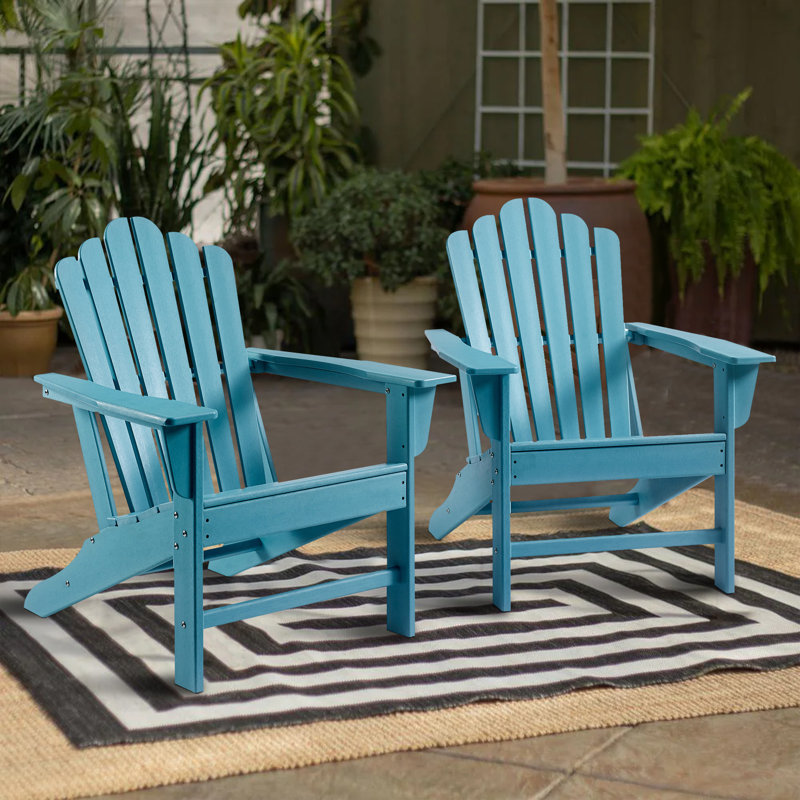 Chaise Adirondack en plastique Byrge, Bleu marine