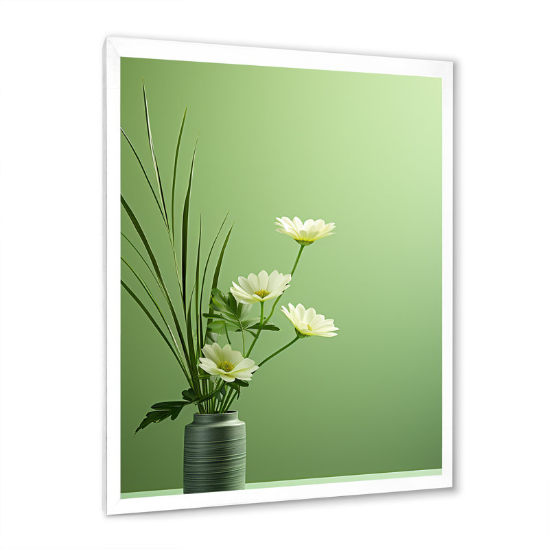 «Simplistic Flora Petal Bliss», reproduction sur toile, Cadre photo blanc, H 32 po x l 24 po x P 1 po