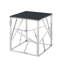 Table de bout moderne en verre avec structure en métal géométrique, table de chevet décorative, table de coin pour le salon, le bureau personnel, la chambre à coucher-116346915