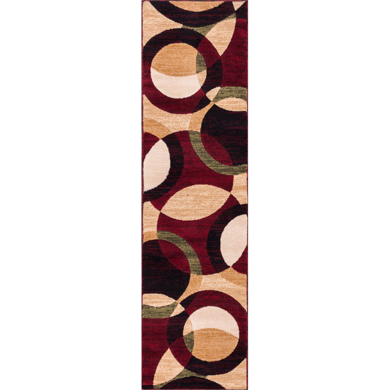 Geometric Synthetic Area Rug, Runner 60 x 220 cm