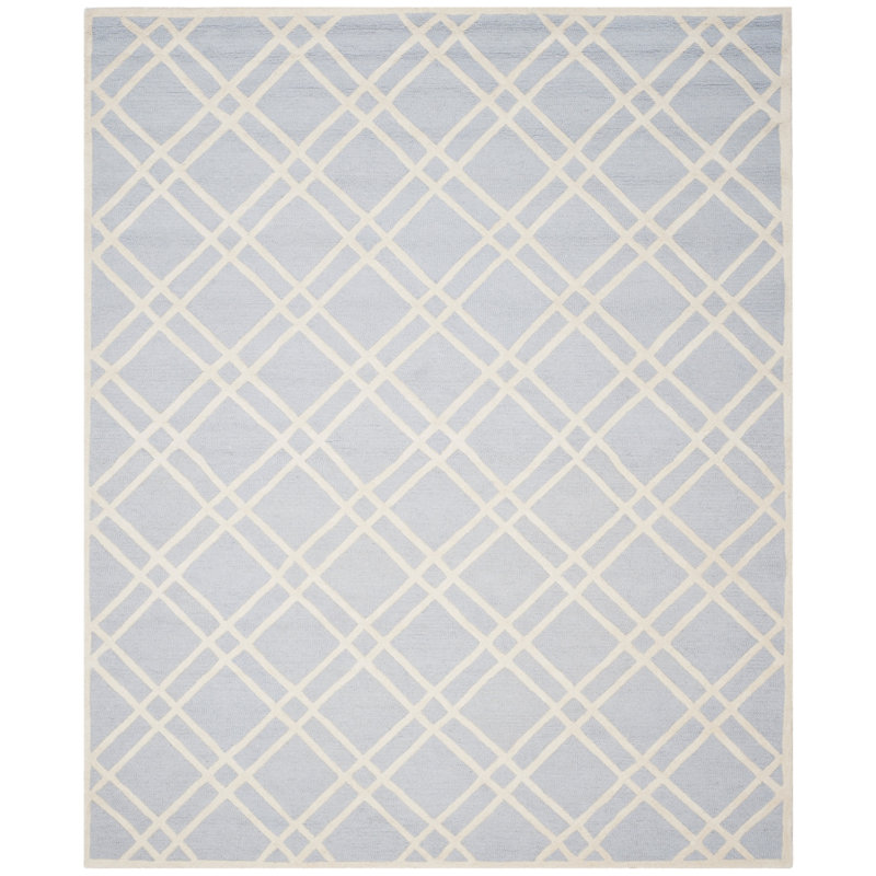 Deedgra Hand Tufted Wool Geometric Rug, Rectangle 9' x 12'
