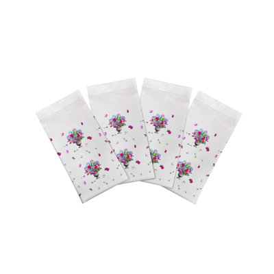 Serviettes de table en satin de coton à petit bouquet Pistils