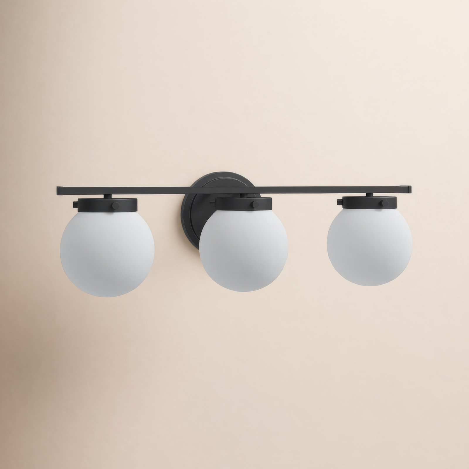 Finian 3-Light Dimmable Vanity Light, White, Matte Black