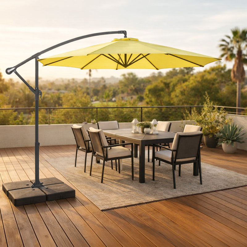 Parasol en porte-à-faux 9 pi 6 po Akosha, Jaune