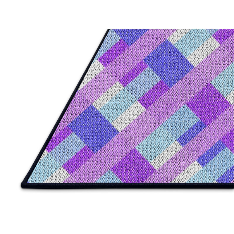 Tapis mauve à motif géométrique Klima, Rectangle 7 pi x 10 pi