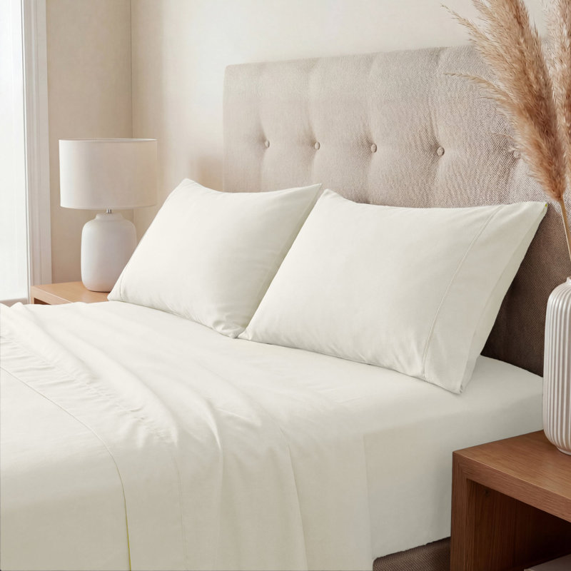 Cotton Blend 800 Thread Count Solid Pillowcase, Standard, Ivory