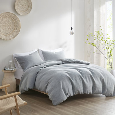 Ensemble de housse de couette 3 pièces Gracie Mills Darnell Heathered Matelassé
