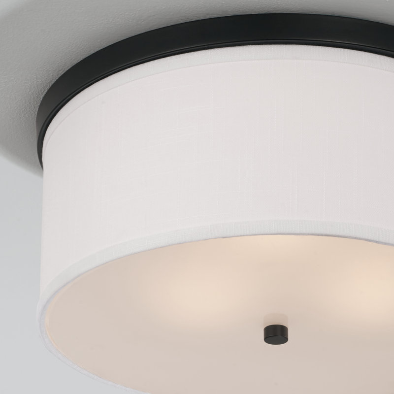 Midtown Cotton / Cotton Blend Flush Mount, Black