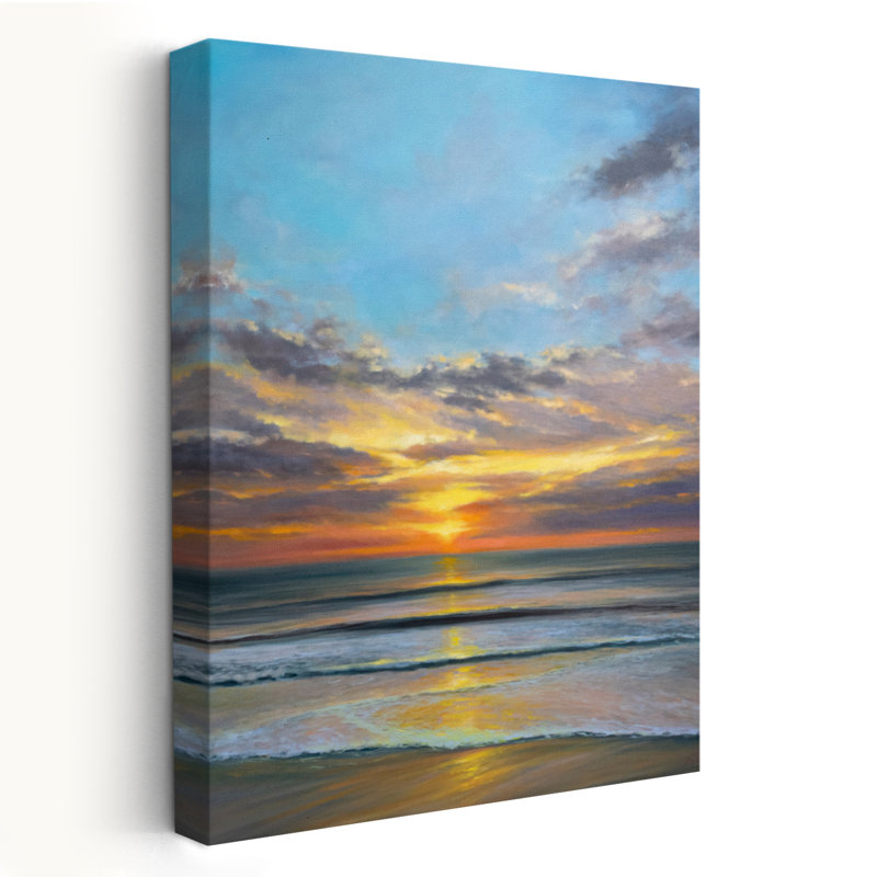Art balancé - paysages côtiers, plages, nuages, H 60 po x l 40 po