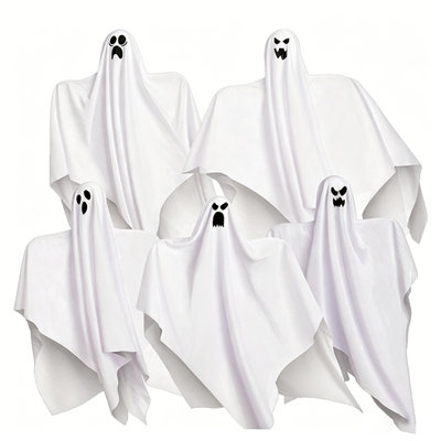5 fantômes suspendus 27,5 po d'Halloween