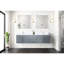 72 po L x P 22 po. Meuble-lavabo double gris foncé avec comptoir en quartz blanc et robinet résistant aux rayures-1467834971