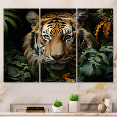 Feline Focus Tigers In Jungle 2 - Jungle Wall Art