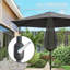Outsunny 2.6 m Garden Parasol Umbrella with Aluminium Pole-1042453032