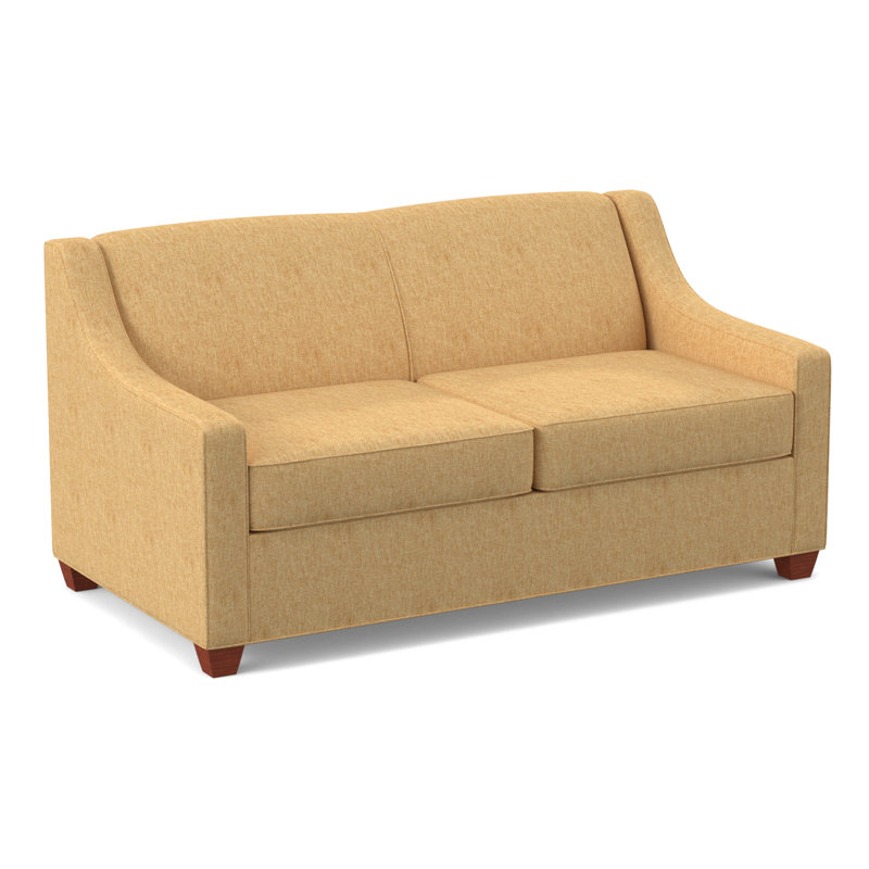Phillips 68" Square Arm Loveseat with Reversible Cushions, BM Cherry, Dorset Camel