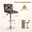 PU Leather Upholstered Bar Stools Set of 2 with Back and Adjustable Height-149052387