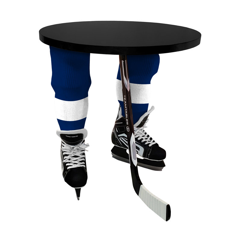 Table de bout à 3 pieds, Blanc, Canneberge / acajou, Lightning de Tampa Bay