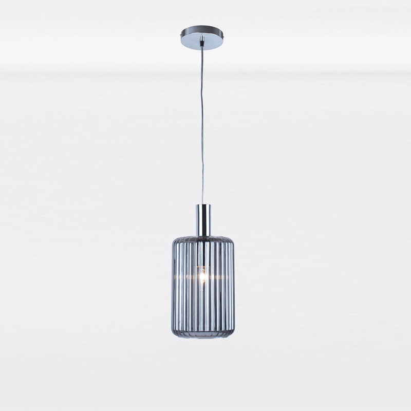Colberg 1 - Light Cylinder Pendant, Chrome Smoked Glass