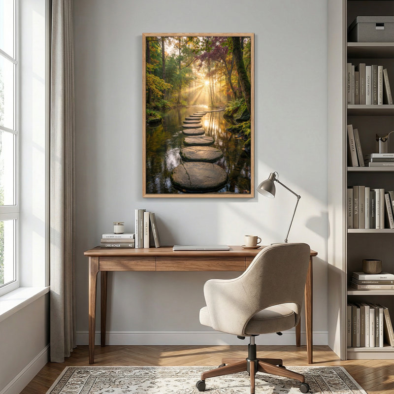 Tableau encadré sur toile « Forêt ensoleillée », 1 pièce, 61 x 91 cm, 24 po x 36 po