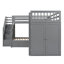 Lit superposé en L avec 3 tiroirs, bureau portable et garde-robe-897664389