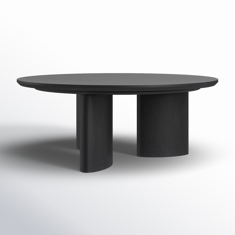 Barnard Round Wood Coffee Table, Black