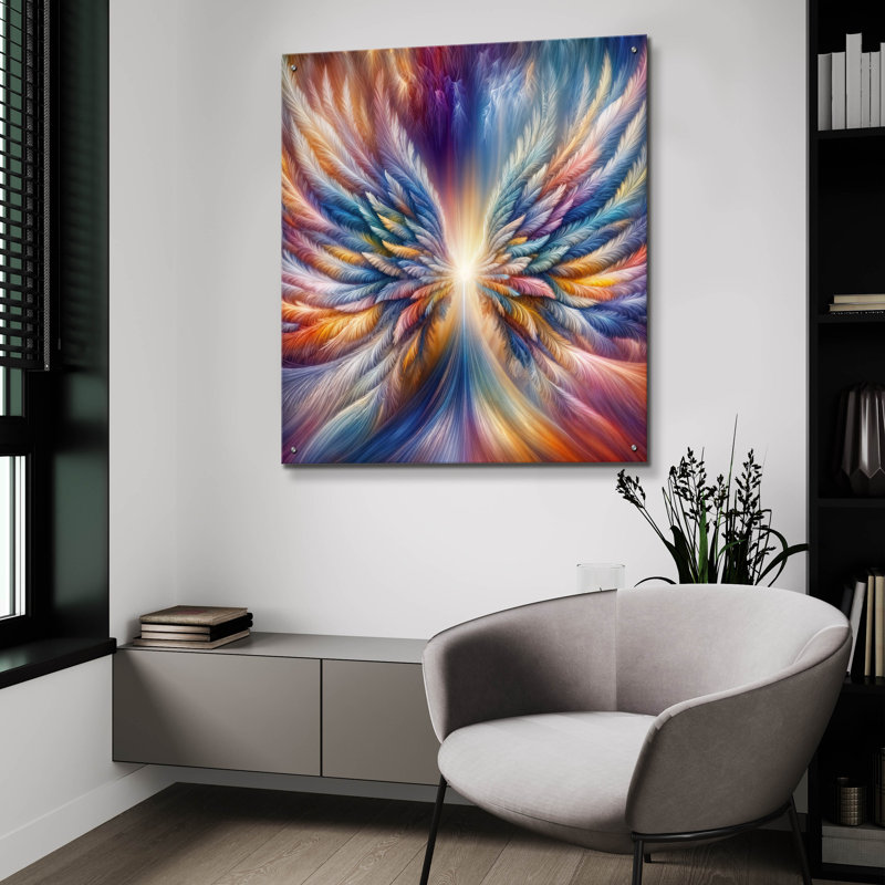 Art mural épique «Wings Of Light 3» par Rey Klimt, 36 po x 36 po, H 36 po x l 36 po