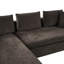 Canapé modulaire en L de 93,7 po (brun): canapé rembourré en chenille avec compartiment de rangement en bois pour le salon-328706699