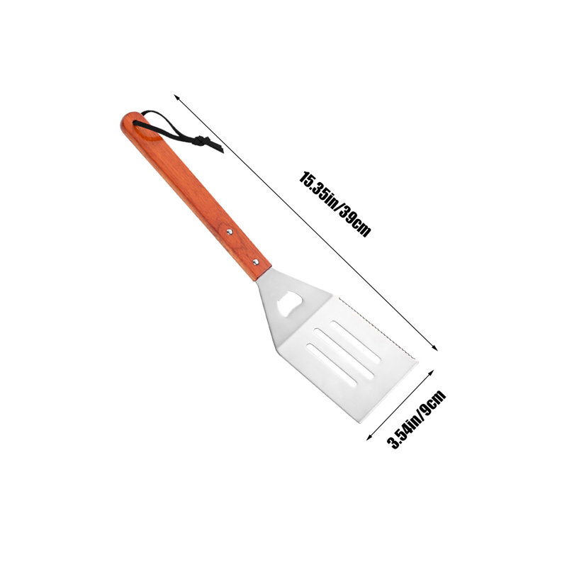 Bouteille d'eau Spatule antiadhésive en acier inoxydable pour barbecue avec ouvre-bouteille Spatule-en-1 pour barbecue