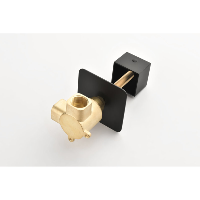 Régulateur de débit de douche 3/4 po en métal coulé - Noir mat, laiton, débit très élevé, avec poignée réglable pour contrôle précis du volume