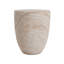 Tapered Cylindrical Travertine Concrete Side Table