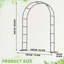 Garden Arch Metal 2.4x1.6M Trellis Support Frame Gate Archway with Sturdy Base Arched Plant Stand for Climbing Plants, Roses, Vegetables, Wedding Decoration-951887621