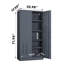 Armoire de rangement en métal pour garage avec 2 portes et 4 tablettes réglables - Classeur verrouillable en acier 71,96 pouces avec panneau perforé intérieur, adapté aux bureaux à domicile, garages, gymnases, écoles (gris)