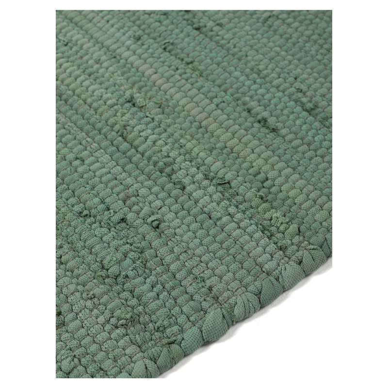 Chindi Uni Solid Colour Hand Crafted Hand Braided Green Area Rug, Rectangle 160 x 230cm