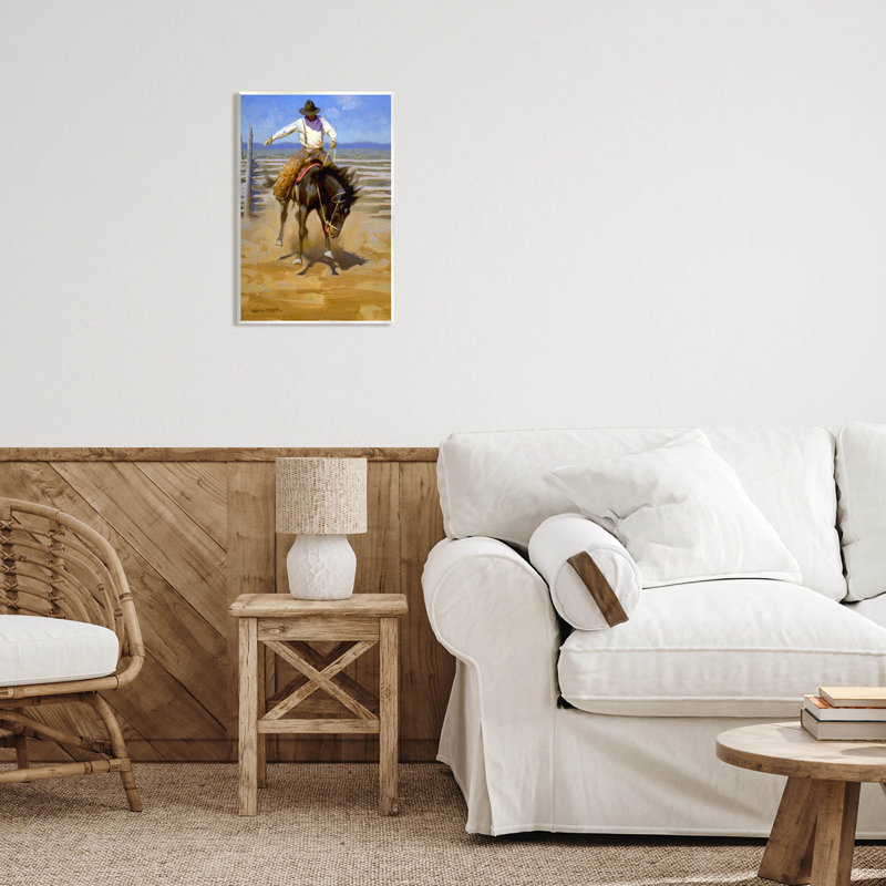 Équitation, art jodo par Jimmy Dyer, H 19 po x l 13 po x P 0,5 po, Bois