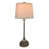 Base en nickel / abat-jour blanc lin