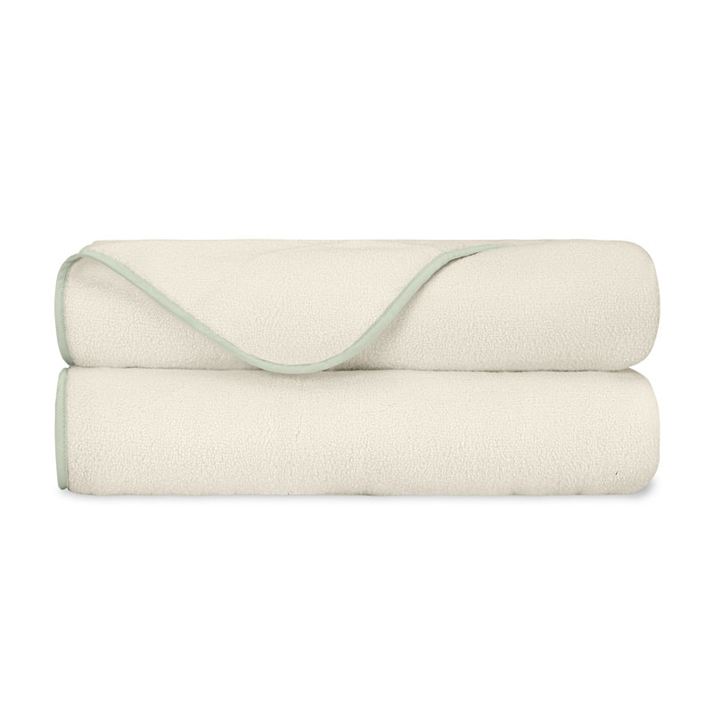 Bodrum 2-pc Bath Towel Set, Ivory/Eucalipto