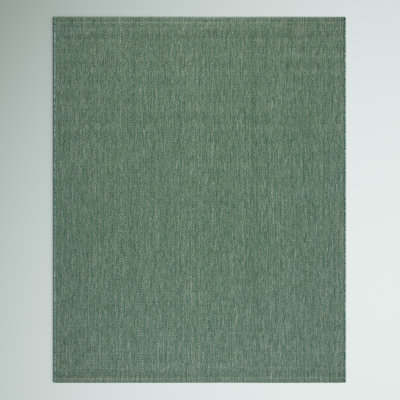 Tapis d'intérieur / extérieur à motif géométrique vert foncé Oppenheim