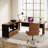 Forris L-Shaped Metal Base Executive Desk