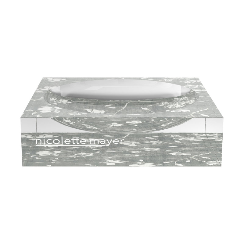 Bloom Acrylic Decorative Tray, 8"W x 8"D x 2"H
