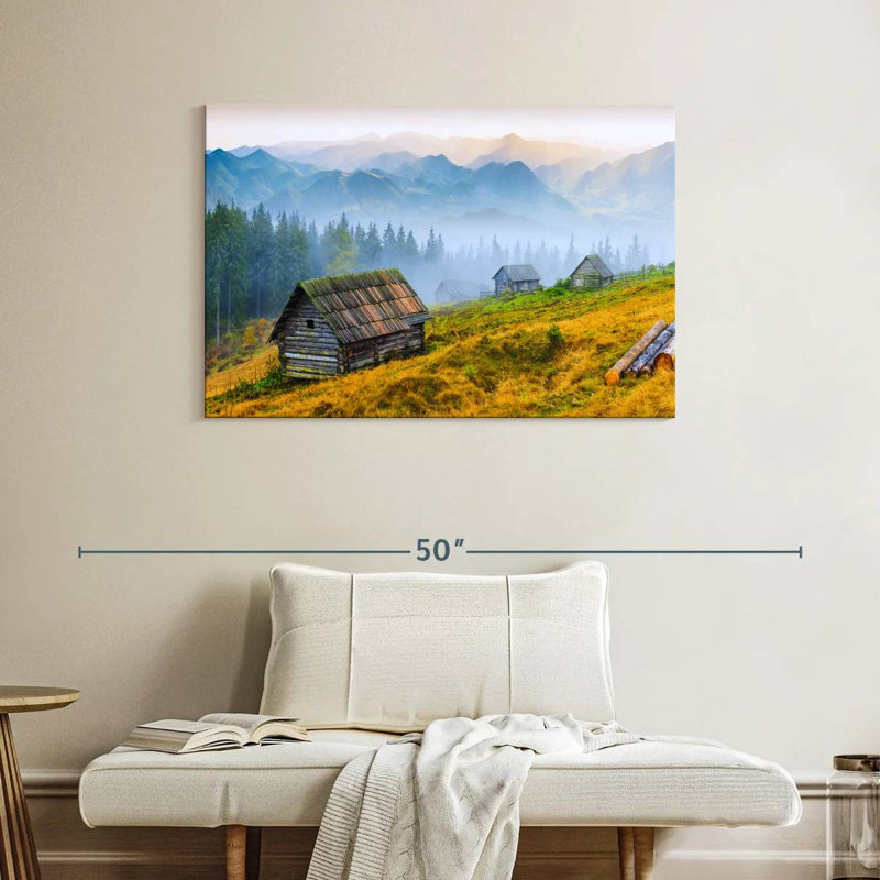 Alvord Hillside Log Cabins, 26" H x 39" W