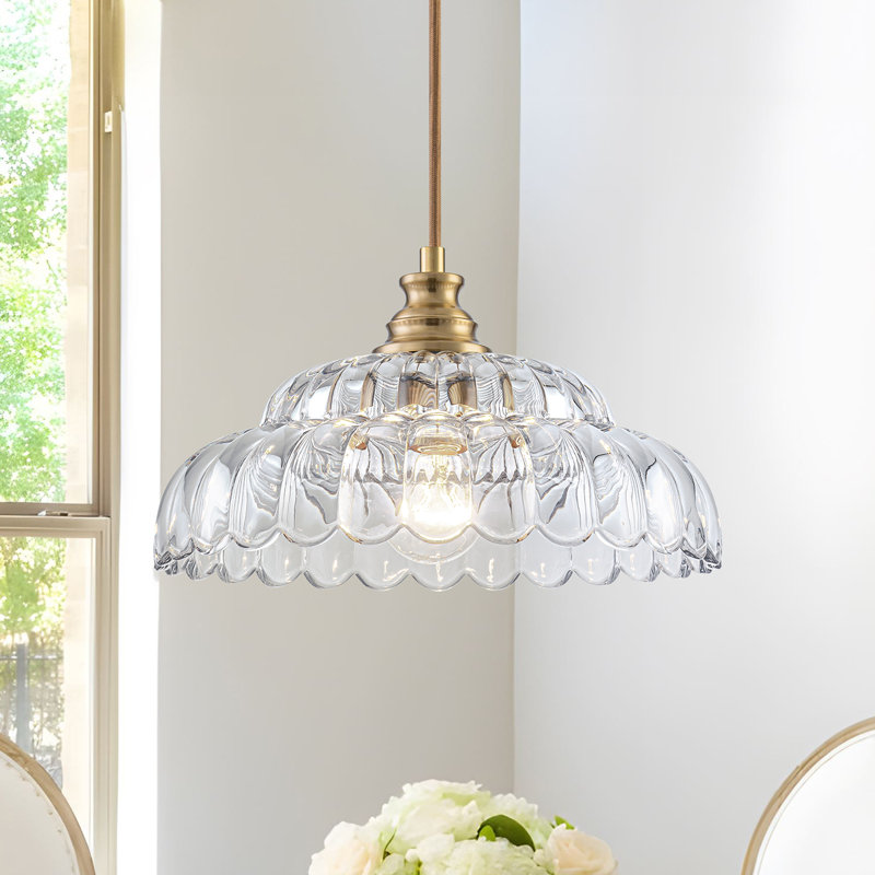 Luminaire suspendu en verre 1 lumière 1 lumière, Clair