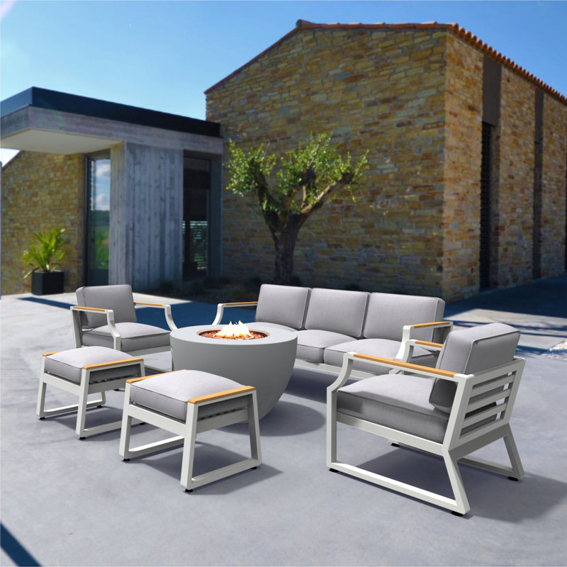 7 - Person Patio Conversation Set with Cushions