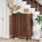 33.46" Modern Walnut Wooden 6-Tier Shoe Cabinet With Louvered Doors-1485743019