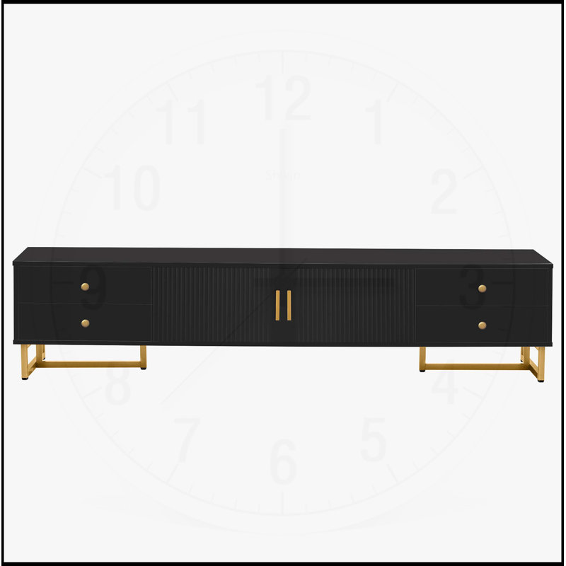 Meuble télé pour téléviseur de 65 pouces et plus, centre de divertissement avec rangement, console multimédia durable et élégante