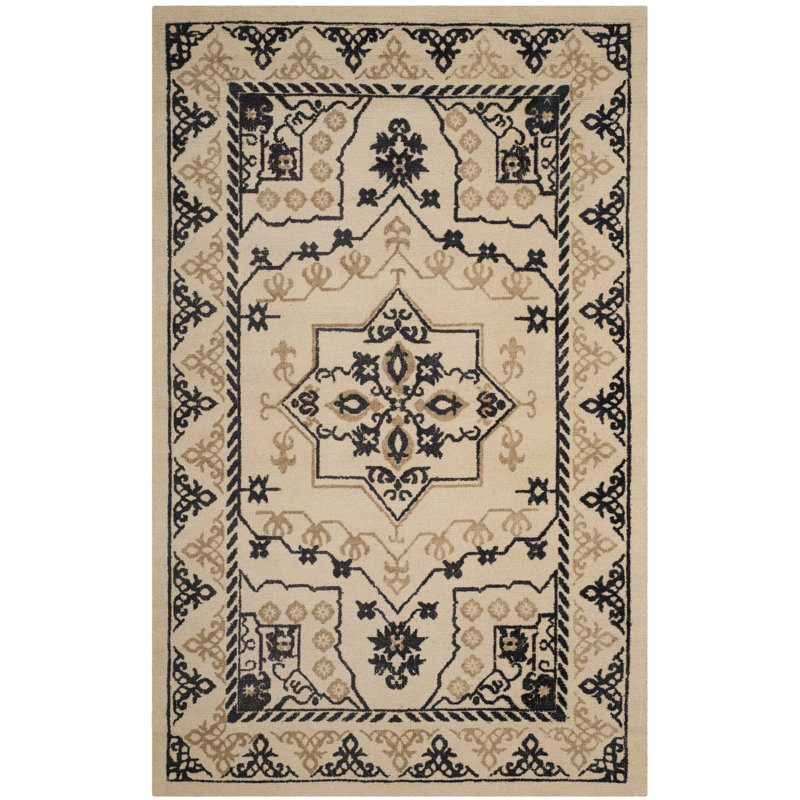 Tapis oriental en laine touffeté à la main Restoration, Rectangle 2 pi x 3 pi