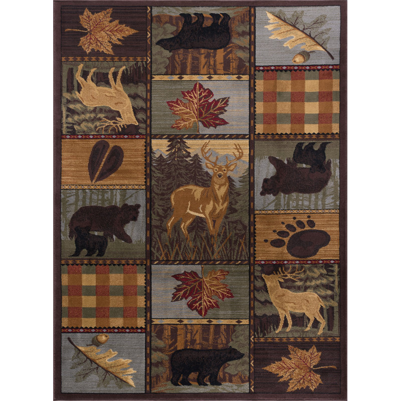 Tapis brun en polypropylène tissé à la machine Alers, Rectangle 2 pi x 3 pi