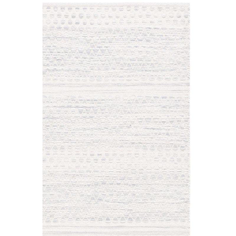 Kilim Hand Woven Wool/Cotton Geometric Rug in Ivory/Gray, Rectangle 6' x 9'