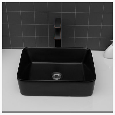 Hewei 15'' Ceramic Rectangular Vessel Bathroom Sink